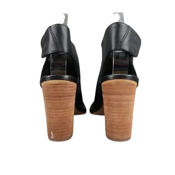 Steve Madden Shoes Womens 6 Booties Fashion Open Toe Ankle Strap Leather Black - Picture 4 of 13